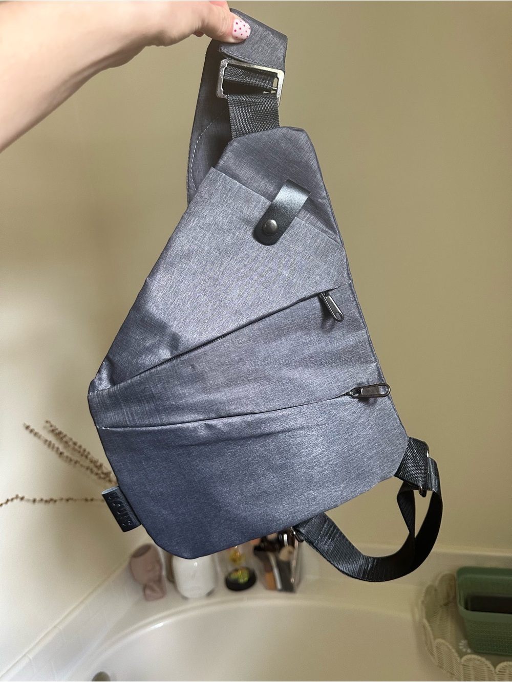 Men's Gray Crossbody Sling Bag - Sleek Everyday Carry